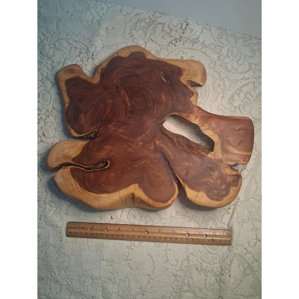 JTC Woodwork Artisan Live Edge Aromatic Red Cedar Serving Board Wood Tray Large
